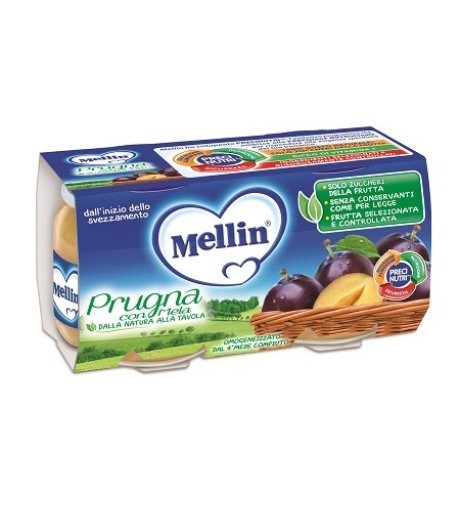 Mellin Omog Prugna Mela 2x100g