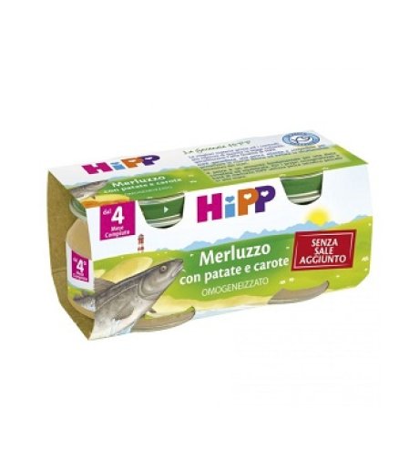 HIPP OMO MERLUZZO PAT/CAR 2X80