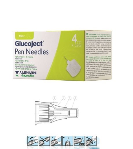 GLUCOJECT PEN NEEDLES  4MM G32