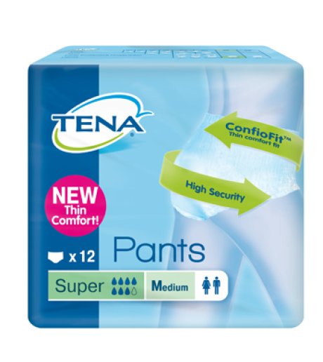 TENA PANTS SUPER M NEW 12PZ<