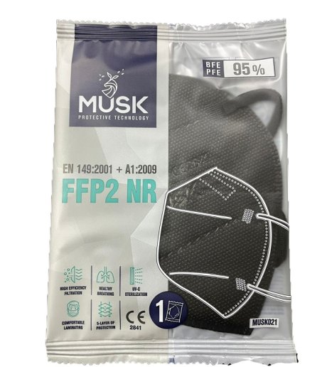 MASCHERINA FFP2 NERA MUSK 10PZ