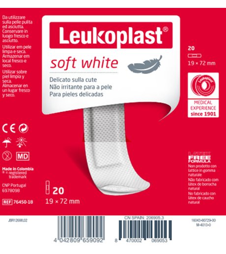 LEUKOPLAST SOFT WHITE72X19 20P