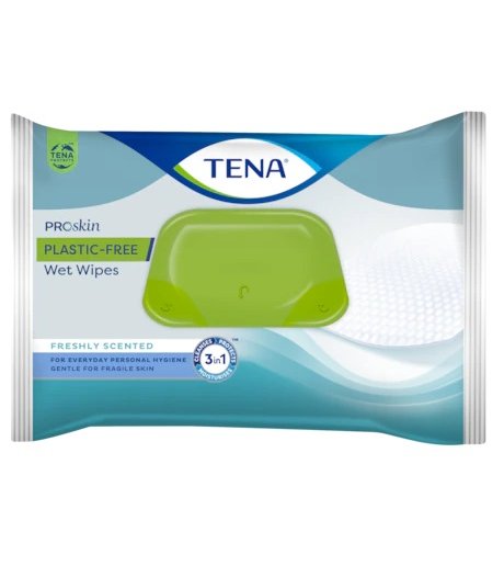 TENA WET WIPES PLASTIC FREE48P