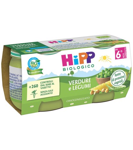 HIPP BIO OMOG VERD/LEGUMI2X80G