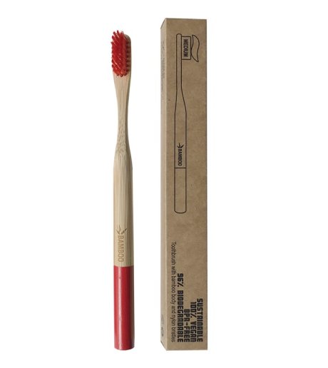 SPAZZOLINO BAMBOO MEDIUM ROSSO