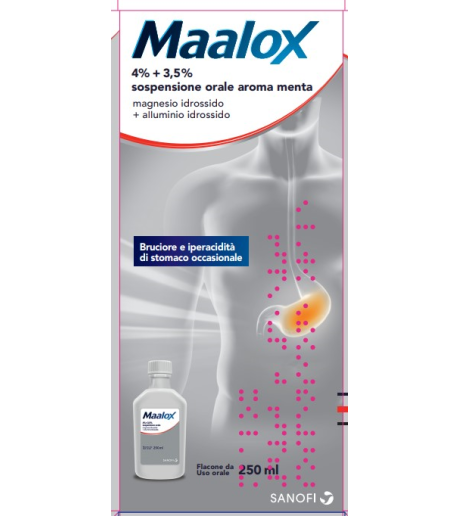 Maalox*os Sosp 250ml 4+3,5% Me