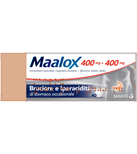 Maalox*40cpr Mast 400mg+400mg